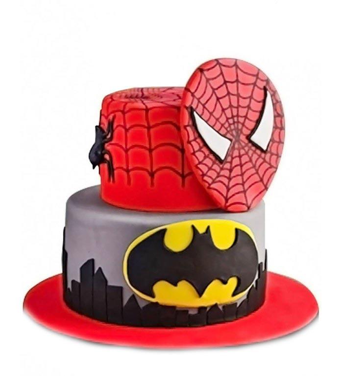 Spiderman ve Batman Doğum Günü Pastası